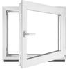 Generic ‎BauPLAZA - Finestra Serramenti in PVC - BIANCO - Vetro camera - LxA 60 x 40 cm Lato maniglsa: Destra LxA 600 x 400 mm - Funzione Girevole - Ottima scelta