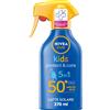 Nivea Sun Spray Solare Kids Protect & Care Fp50+ 270ml Crema Solare Per Bambini Waterproof