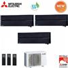 Mitsubishi Electric CLIMATIZZATORE CONDIZIONATORE MITSUBISHI ELECTRIC TRIAL SPLIT INVERTER MSZ-LN KIRIGAMINE STYLE ONICE NERO R-32 9000+9000+12000 con MXZ-3F54VF Wi-Fi NEW 9+9+12