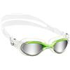 Cressi Flash, Occhialini Nuoto a Oculari Separati Infrangibili Antiappannamento, AntiGraffio, Anti UV Unisex - Adulto, Trasparente/Verde/Lenti Specchiate, Taglia Unica