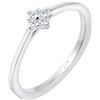 DIAMORE Elli DIAMONDS Anello Donne di Fidanzamento Classico con Diamante (0,06 ct.) in Argento Sterling 925