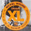 D'Addario Corde Chitarra Elettrica - EXL110-5P - Set Corde per Chitarra Elettrica per Ferita Nichel - 6 Corde - Luce Normale, 10-46 - 5-Paccetto