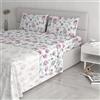 Italian Bed Linen Completo letto Athena Cotone, GRAZIA ROSA, Matrimoniale