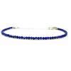 Eloboe essence Bracciale in pietra naturale lapislazzuli da 2 mm e argento sterling regolabile da 16 mm a 19 mm