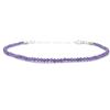Eloboe essence Bracciale con ametista di 2 mm di spessore e argento sterling regolabile da 16 cm a 19 cm