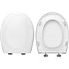 HYDRO HOME Copriwater Pozzi Ginori Fantasia Compatibile, Tavoletta Wc In Plastica Termoindurente Avvolgente Con Cerniere Regolabili,Asse Wc Colore Bianco MADE IN ITALY