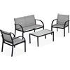 Linea Garden Friend S1617067 Salotto, Nero, 108x63x77 cm