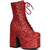 LAMODA Spotlight, Stivale alla Caviglia Donna, Rosso Glitter, 36 EU