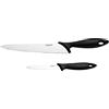 Fiskars Set di 2 Coltelli | Essential, Acciaio Inox / Plastica PP, Nero, 1065582