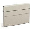 Bigso Box of Sweden Cartella documenti in fibra di legno e carta - Cartellina con alette per organizzare e conservare i documenti - Cartellina rigida con elastico con effetto lino - beige