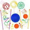 SHOWHEEL Set di 24 Bolle di Sapone Giganti - Bacchetta per Bolle, Giocattoli per Feste e Giardino All'aperto (Giallo)