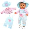 Miunana Abito Vestito Blu Stampa Unicorno + Cappello + Scarpe per New Born 36 CM - 42 CM (14 Pollici - 16 Pollici) Baby Dolls Bambola bebé E Altre Bambole, Bambolotti Amore Mio (Non Include Bambola)