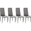 LANTUS Set 4 sedie impilabili Modello per Cucina Bar e Sala da Pranzo, Robusta Struttura in Acciaio Imbottita e Rivestita in Finta Pelle,4 pezzi (grigio + bianco)