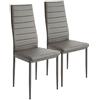 LANTUS Set 2 sedie impilabili Modello per Cucina Bar e Sala da Pranzo, Robusta Struttura in Acciaio Imbottita e Rivestita in Finta Pelle,2 pezzi (grigio)
