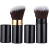 TOFBS 2 Pezzi Pennello Kabuki Professionale Make Up, Pennellino Trucco Viso Retraibile, Pennellino Cipria Portatile per Blush, Cipria, Fondotinta