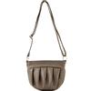 modamoda de - T191 - Borsa a tracolla italiana Piccola in vera pelle, Colore:Taupe scuro