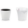 Lechuza Set Completo Vaso Classico Premium 28, Colore Bianco Lucido & ORCHIDEA Vaso da fiori per interni e interni, senza foro di drenaggio, con substrato per piante