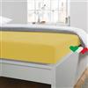 Home Tresor - Lenzuolo Sotto Matrimoniale con Angoli Elasticizzati, cm. 170X200 H.Materasso 25, 100% Puro Cotone, Made in Italy, Prodotto di Qualità 57Fili cm2 - Giallo