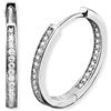 Engelsrufer Lisa Orecchini Creolo per Donne, Zirconia Bianco Argento 925-Sterling, Dimensioni 24 Millimetri (0,94'')
