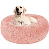 Nepfaivy Cuccia per Gatti e Cani da Interno, Cuccetta per Gatti e Cani | Letto Morbido in Peluche per Gatti, Cuscino Ciambella Calda e Antistress per l'Inverno, XXL-80cm/31.5in, Rosa