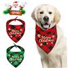 QKURT Confezione da 2 bandane natalizie per cani, Merry Christmas Modello Sciarpa per cani Bavaglino triangolare Set fazzoletto per la decorazione di costumi natalizi per animali domestici