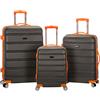 Rockland Melbourne Espandibile Abs Dual Wheel Spinner Bagaglio, Carbone, 3 Piece (20/24/28), Melbourne Hardside - Trolley espandibile con ruote girevoli