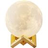 ALED LIGHT Lampada Luna 3D Stampata, ALED LIGHT Piena Lampada Moon Luna con Diametro 15cm, 3 Colori, Ricarica USB Decorativo LED Luce Notturna Toccare il Controllo, Decoro per Stanza Letto Mood Light per Camera