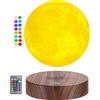 DIDWI Lampada lunare a levitazione Levitazione magnetica Stampa 3D Lampade galleggianti al chiaro di luna Sfera LED Luci notturne Luna Decorazioni per la camera Regalo creativo per bambini Amici (16 colori)