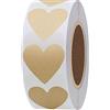 Hybsk - Etichette adesive a forma di cuore in carta artigianale, adesivi a forma di cuore, colore marrone, 30 mm, 1000 per rotolo 1 rotolo