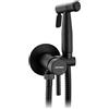 GRIFEMA Doccia per Bidet Portatile, Rubinetti per Bidet con Supporto, Miscelatore Bidet ad Acqua Calda e Fredda, Cromo, Nero, G154B-1
