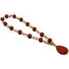 DodiGioielli.it Collana girocollo donna in pasta di corallo rosso Sardegna - Palline 12 mm e goccia piatta 25x35 mm - Catena dorata 48 cm - Handmade Made in Italy - Anallergica Nickel-Free - DodiGioielli