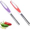 Cyrank 2 Pezzi Svuota Zucchine Seghettato,Svuotazucchine in Acciaio Inox,Scava Zucchine,Coltello Svuota Zucchine Professionali,Detorsolatore Zucchine Peperoncino Cetriolo Verdure Melanzane con Bordo