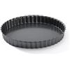 De Buyer Stampo in Acciaio Antiaderente Tortiera Tonda con Bordo scanalato e Fondo Removibile, Diametro cm 19.8, 4706.20, Inossidabile, Nero, 20 cm