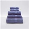 Sancarlos Aquarium- Set di asciugamani 5 pezzi, 100% cotone morbido, densità 450 g/m2, colore blu marino