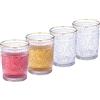 Relaxdays Set da 4 Bicchieri Vetro, Volume 300 ml, Design Boho Vintage, Bordo Oro, Tazze Acqua e Bibite, Trasparente