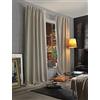 HOMEbasics Tenda acustica tinta unita | ACUSTICO | protezione da rumore, calore, freddo e correnti d'aria + oscurante, naturale, 225 x 135 cm
