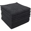 VIVOTE Panno di Pulizia in Microfibra,Strofinacci Cucina,Panni da Cucina,Premium Stracci Cucina,Asciugamani da Cucina Super assorbenti,Canovacci Cucina,9 Pezzi, 30 cm x 30 cm (Nero)