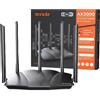 Tenda RX12 Pro AX3000 Router WiFi 6, Router Gigabit Dual Band 2.4GHz/5GHz, 4 Porte Gigabit, 5x6dBi Antennas, Router Gaming, Banda di 160 MHz, WiFi+, Parental Control, WPA3, VPN.