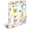 HERMA 19796 - Cartelline per bambini, formato A3, motivo: Sandpit Friends, confezione da 3 pezzi, in cartone con stampa interna ed elastico, set di cartelle in cartone robusto, per ragazzi e ragazze
