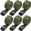 Hejo 6PCS Cinghie di Fissaggio, 250 x 2.5CM Verde Cinghie di Fissaggio Corte, Lega Antiruggine Regolabile con Cinghie a Cricchetto a Sgancio Rapido per il Trasporto di Biciclette,Moto,Pacchi Bagagli