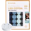 GuirLED Ghirlanda luminoso a LED per batuffoli di cotone USB - Telecomando wireless - Luce notturna per bambini 2h - Adattatore di alimentazione doppio USB 2A incluso - 4 intensità - 32 sfere 4,8 m - Byzantin