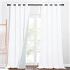 PONY DANCE 100% Tende Oscuranti a Tre Strati Tende Termiche Isolanti per Interni Curtains Fonoassorbenti per Soggiorno con Anelli Camera da Letto 2 Pezzi 132x240 CM, Bianco Puro
