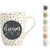 H&H 8239668 Tazza Enjoy In New Bone China, Multicolore, Cc 350