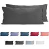 Komfortec Set di 2 federe per cuscino, 100% cotone, 40 x 80 cm, super morbide, 150 g/m², colore: antracite