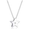 DIAMORE Elli Collana Donna Pendente Stella Moderna con Diamante (0,03 ct.) in Argento Sterling 925