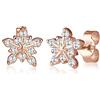 Elli Orecchini da donna a forma di fiocco di neve in argento 925 con zirconi bianchi taglio rotondo, Sfaccettatura, Zirconia cubica