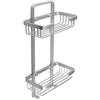 TATAY Porta Sapone per Doccia Mensola Doccia Rettangolare a 2 Livelli in Alluminio | Include Viti | Compatibile Sistema Senza Fori | Resistente a Umidità e Corrosione | 20,5x10,5x38,5 cm - Modello Ice