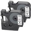 LEYF 2 nastri per etichette, compatibili con Dymo D1 45013 S0720530, 12 mm x 7 mm, per Dymo LabelManager 160 280 210D 360D 420P 500TS Labelpoint 250 150 450 Duo, impermeabile, nero su bianco