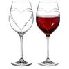 DIAMANTE Swarovski - Coppia di calici da vino rosso, collezione Hearts, in cristallo, set di 2