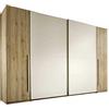 AVANTI TRENDSTORE - Match - Armadio spazioso con 2 Ante scorrevoli e 2 Ante a Battente. Disponibile in 3 Diversi Modelli. Dimensioni: Lap 316x226x61 cm (Marrone-Bianco)